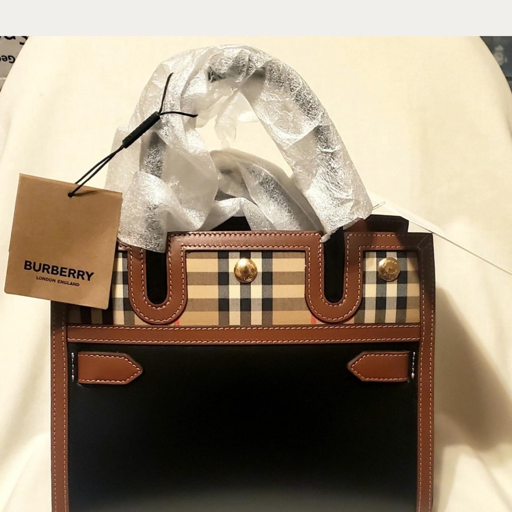 Burberry Leather Nova Check tote